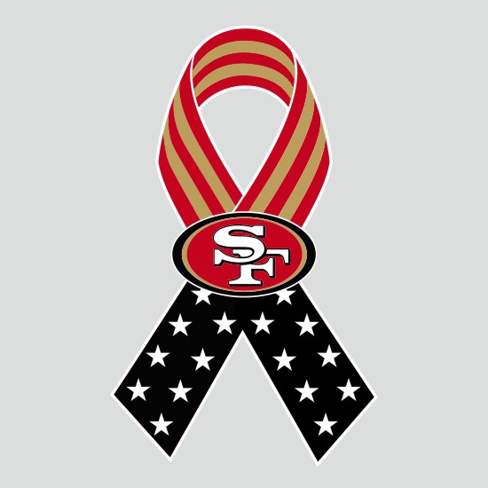 San Francisco 49ers Ribbon American Flag logo iron on paper